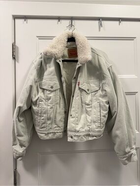 Levi's Cream Corduroy Jacket with Sherpa Collar